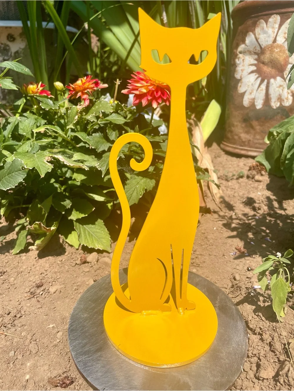 Marigold Yellow Mid Century Modern Cat Statue